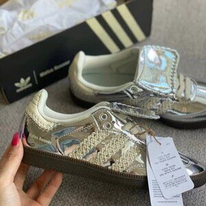 Adidas X Wales Bonner Samba Metallic Silver Sneakers